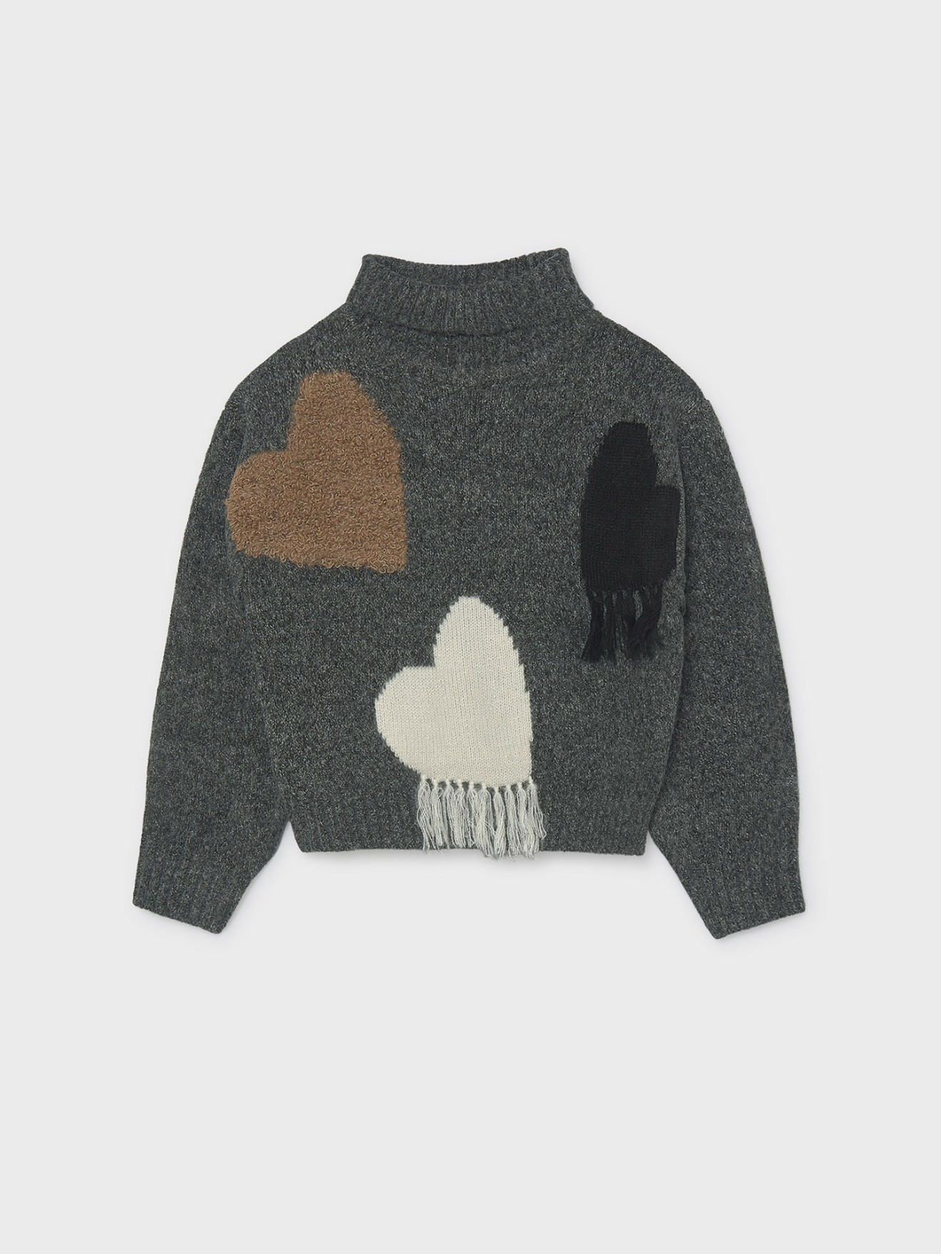 Camisola de Malha Intarsia com Corações
