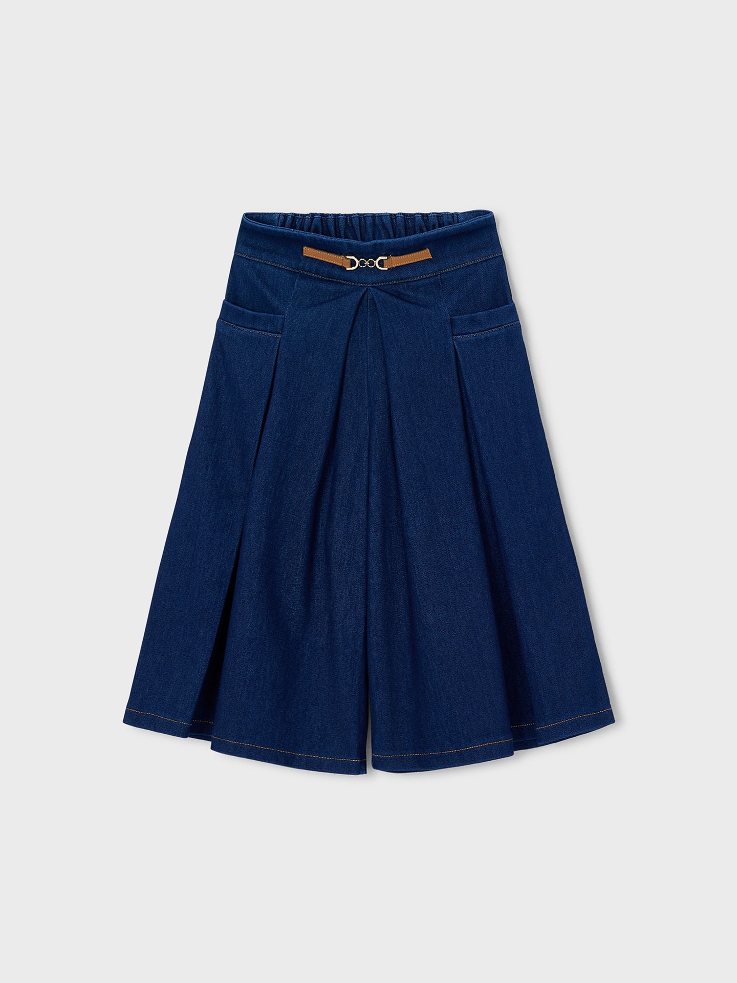 Saia-Calça Midi em Denim