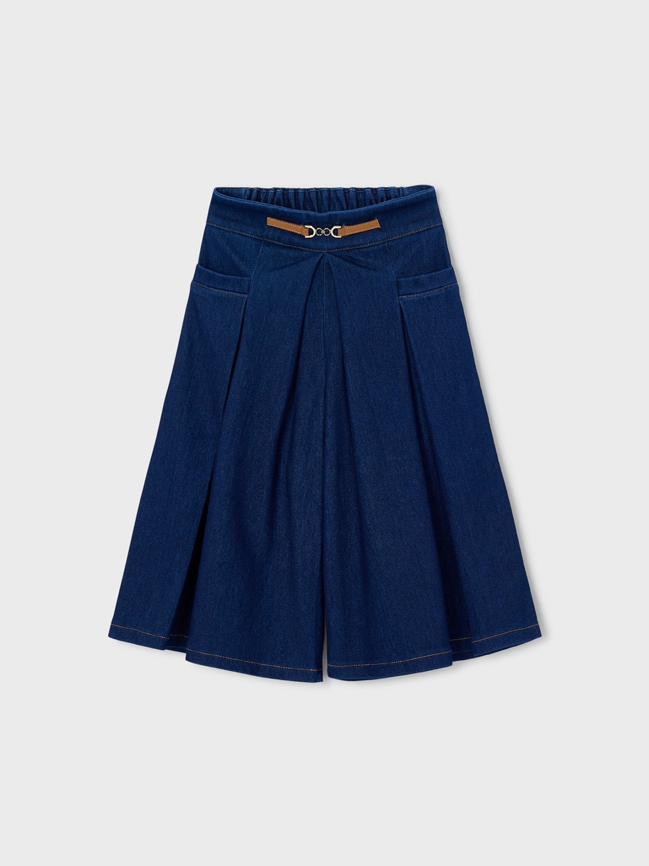 Saia-Calça Midi em Denim