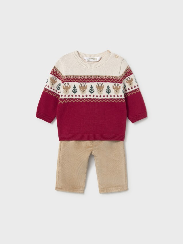 Conjunto de Camisola de Malha e Calças de Bebé