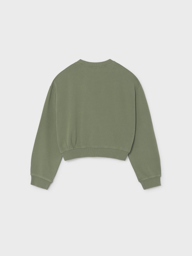Sweatshirt com Aplicações Bordadas