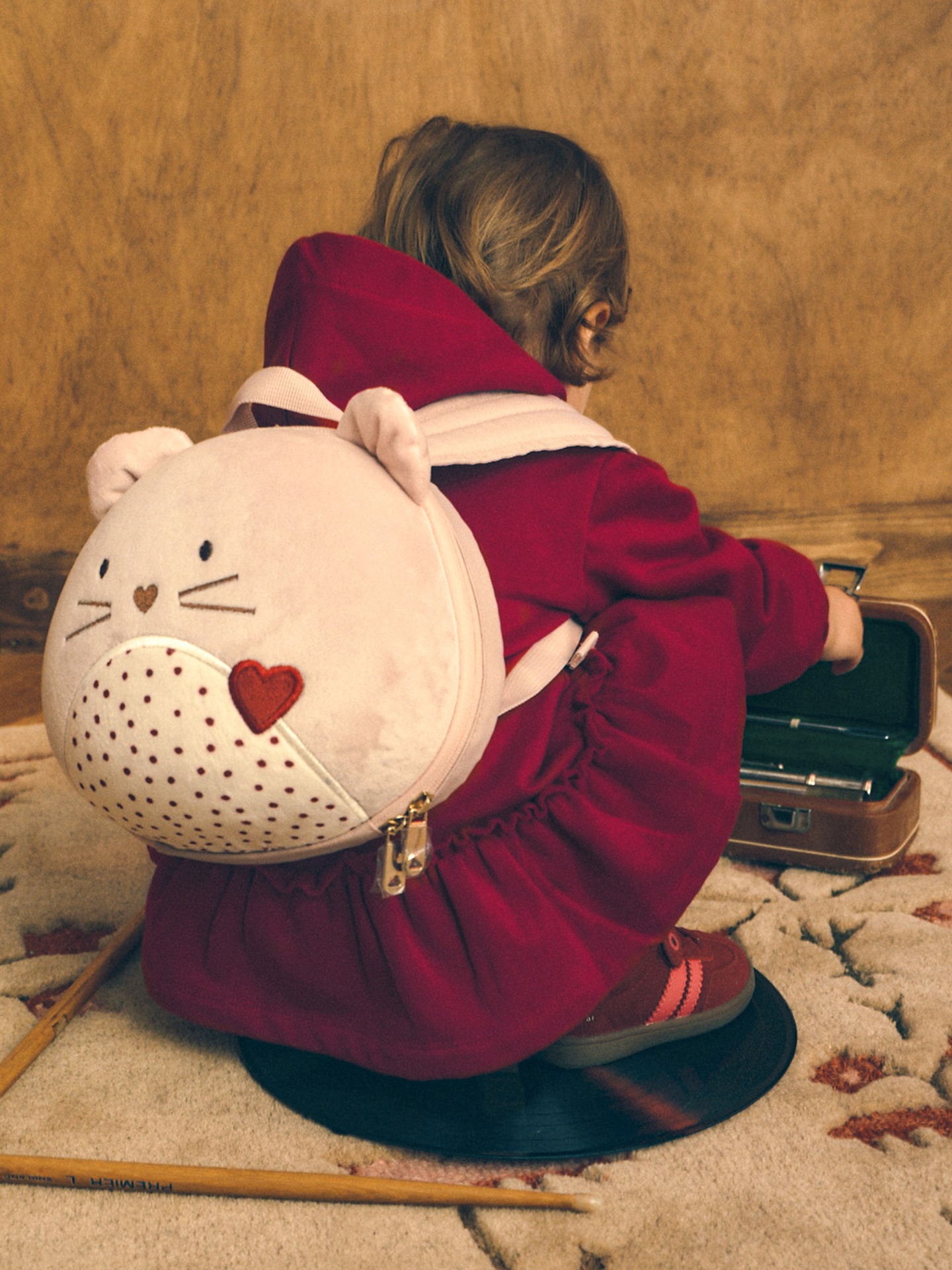 Mochila Infantil em Peluche com Orelhas