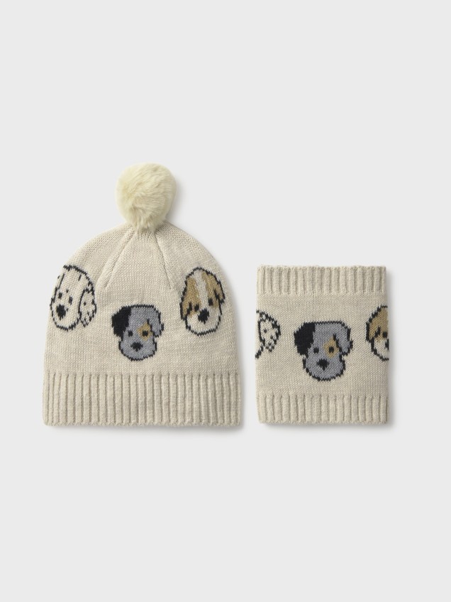 Conjunto de Gorro e Gola de Malha