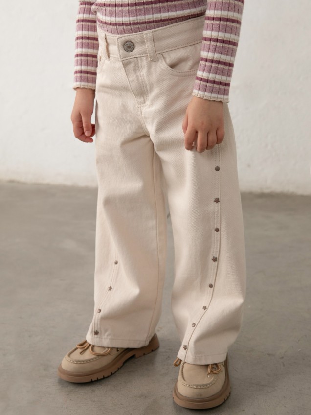 Calças de Sarja Wide Leg