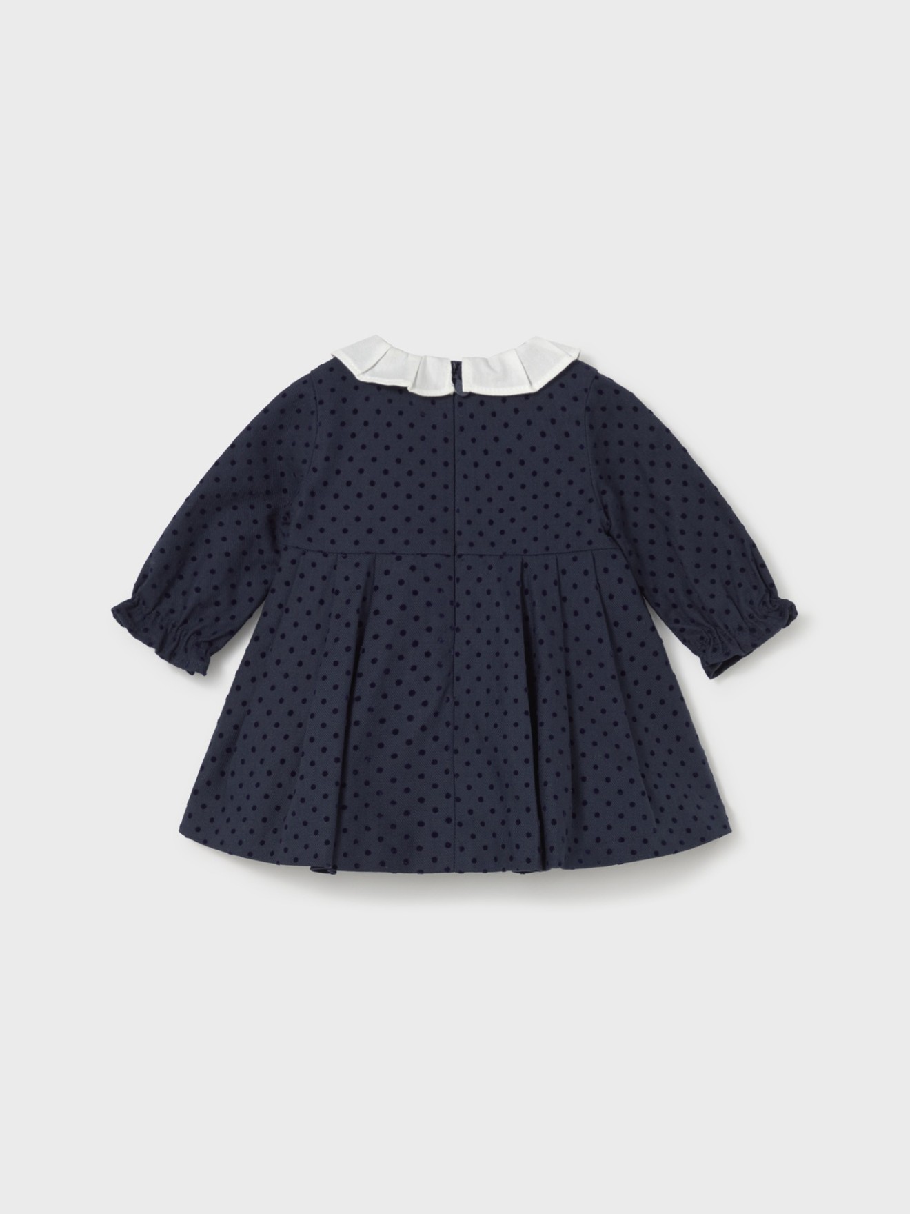 Vestido de Bebé com Gola de Folhos
