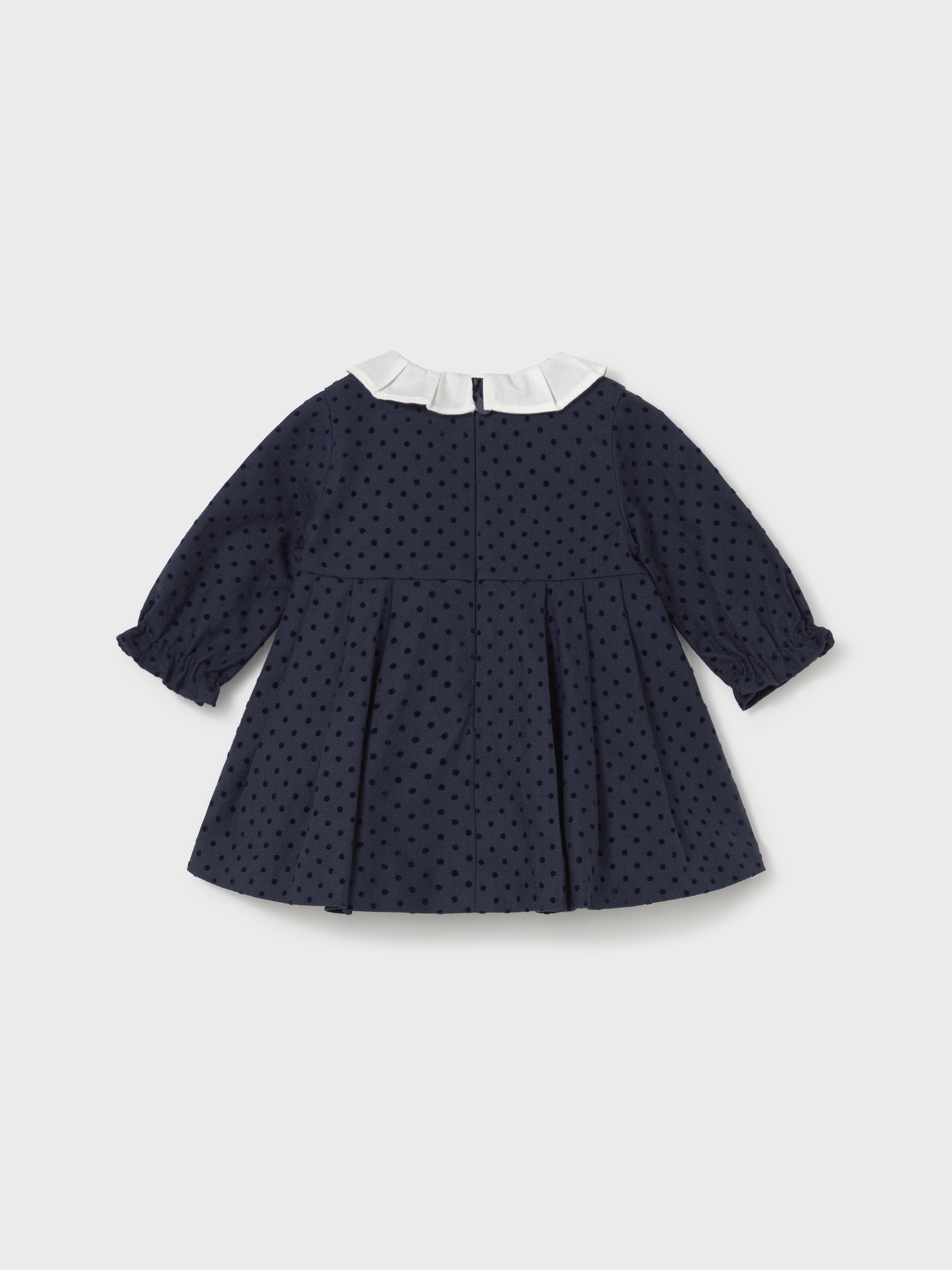 Vestido de Bebé com Gola de Folhos