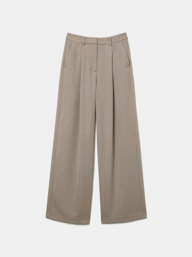 Cal�as Wide Leg com Pregas