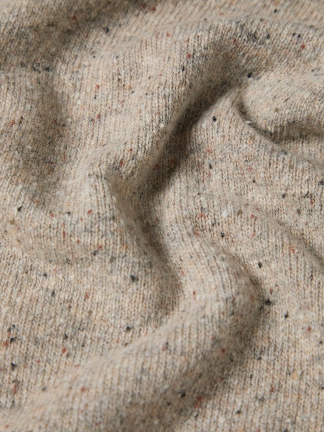 Camisola de Gola Alta em Malha Tweed