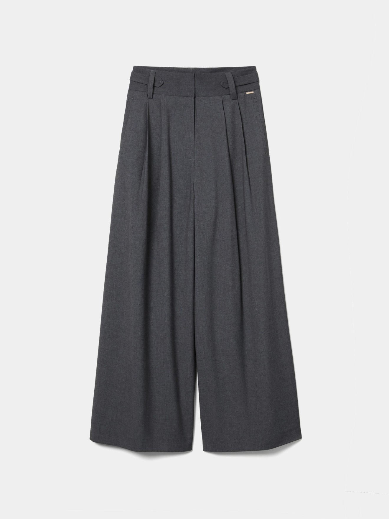 Cal�as Wide Leg com Pregas