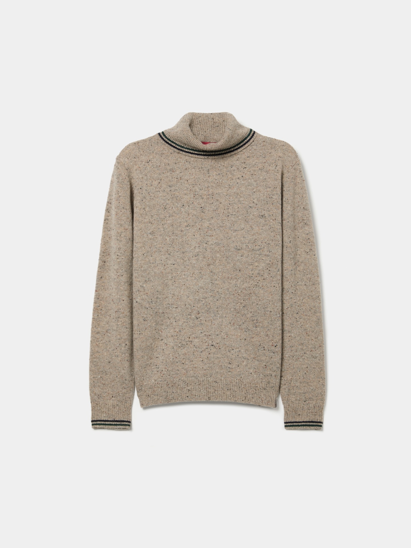 Camisola de Gola Alta em Malha Tweed