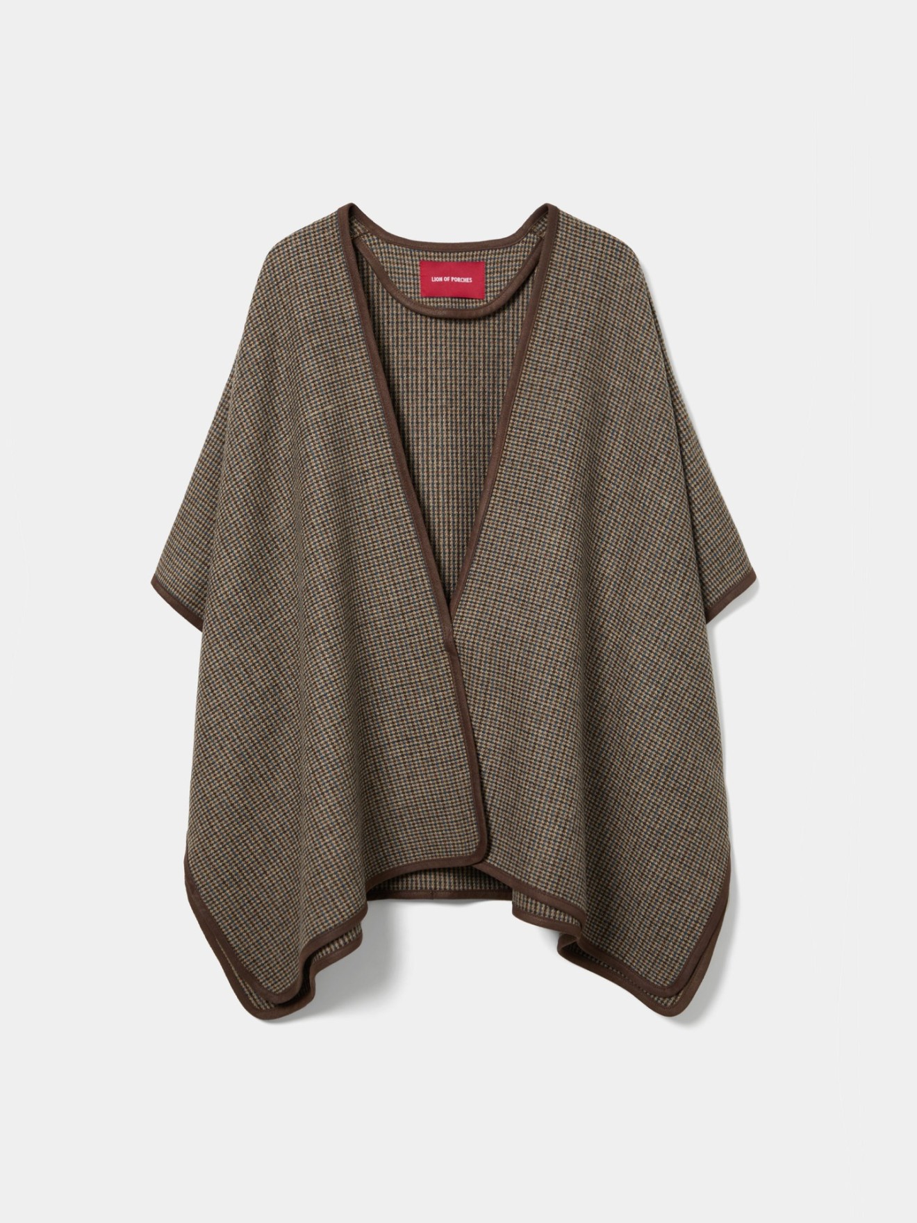 Poncho de Malha com Padrão Xadrez
