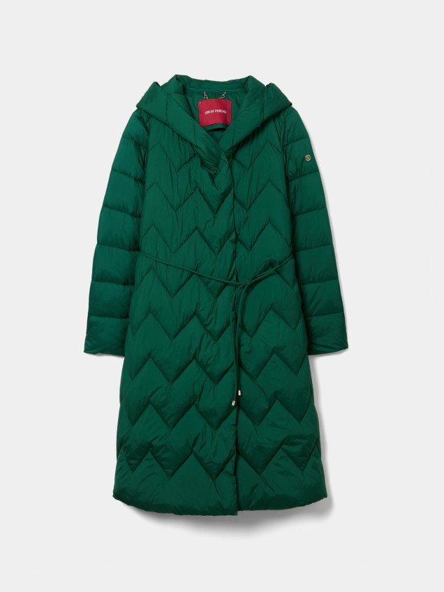 Blus�o Comprido Acolchoado com Capuz