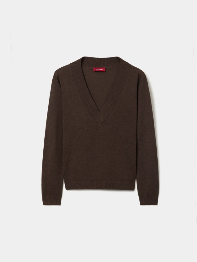 Camisola de Malha com Decote em V