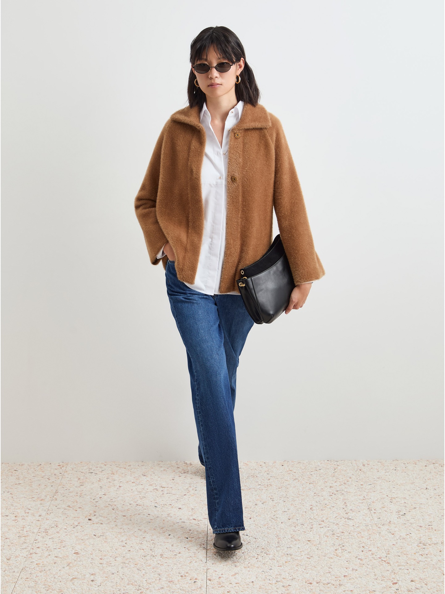 Casaco de pelo com Mangas Raglan