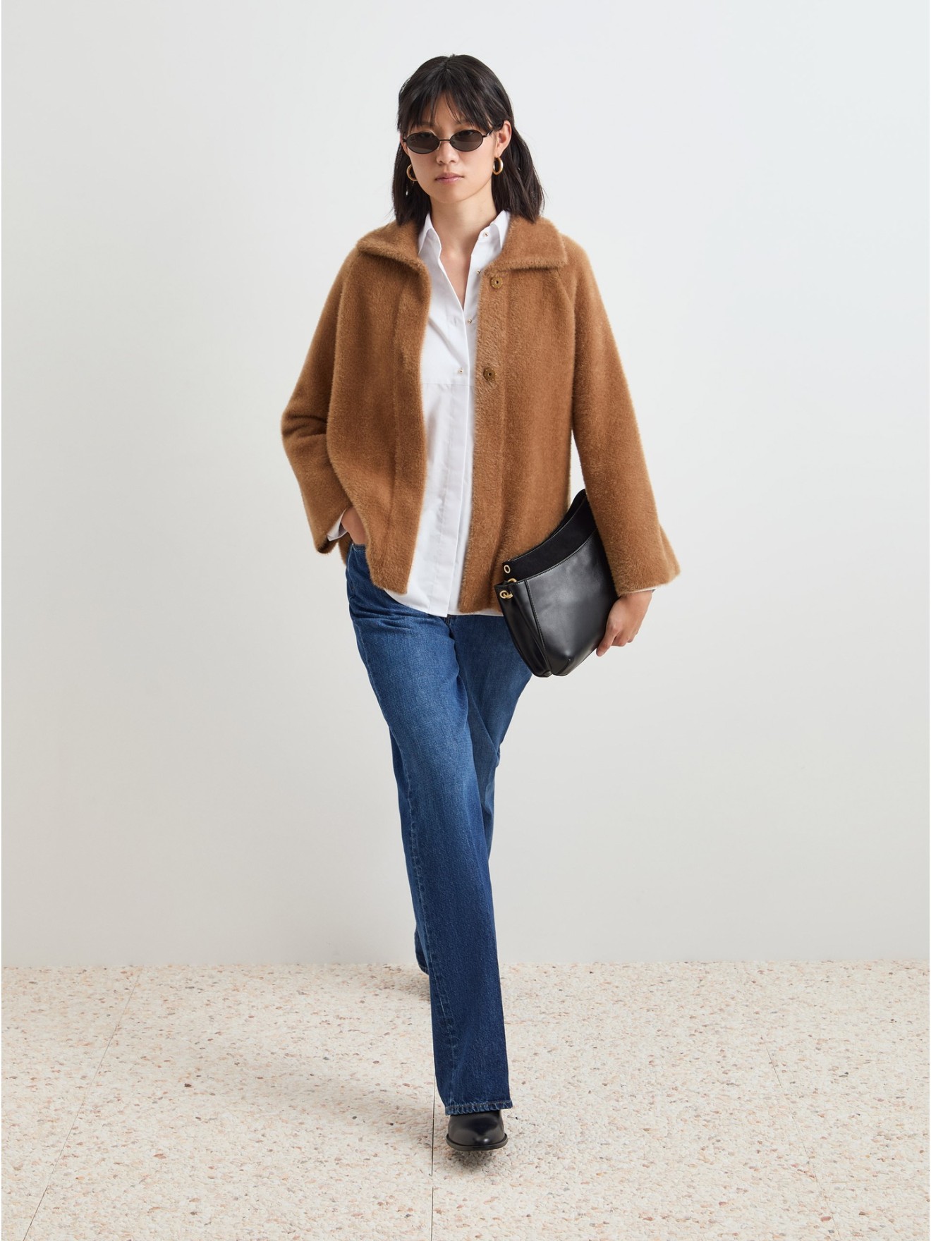 Casaco de pelo com Mangas Raglan