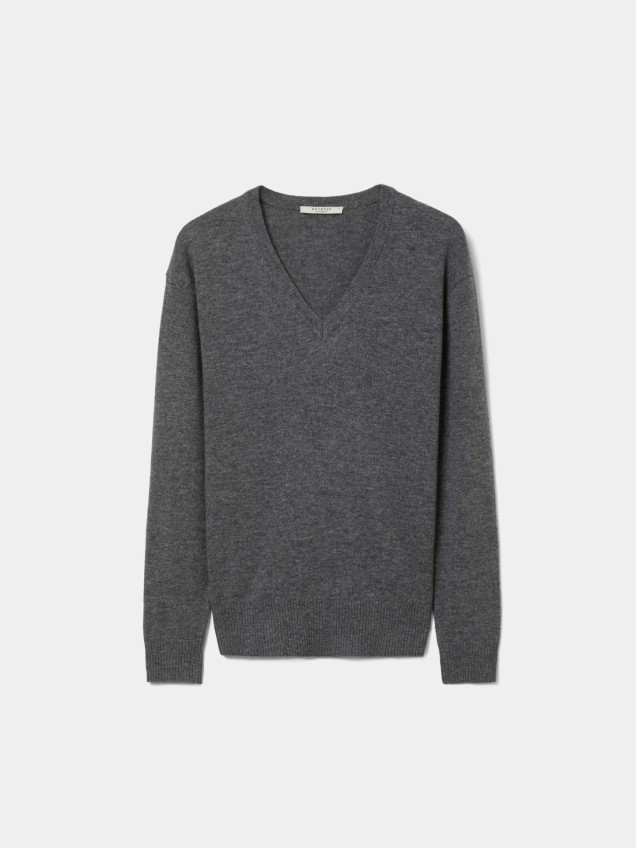 Camisola de Lã com Decote em V