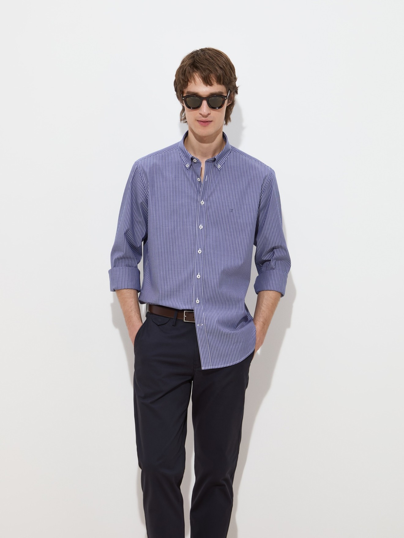 Camisa às Riscas Regular Fit