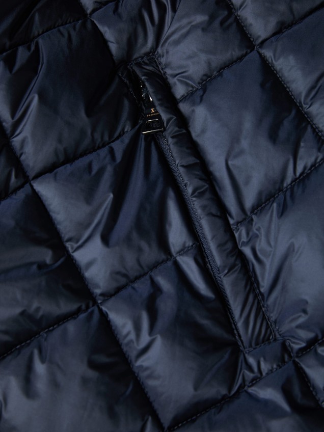 Parka Acolchoada com Capuz e Cinto