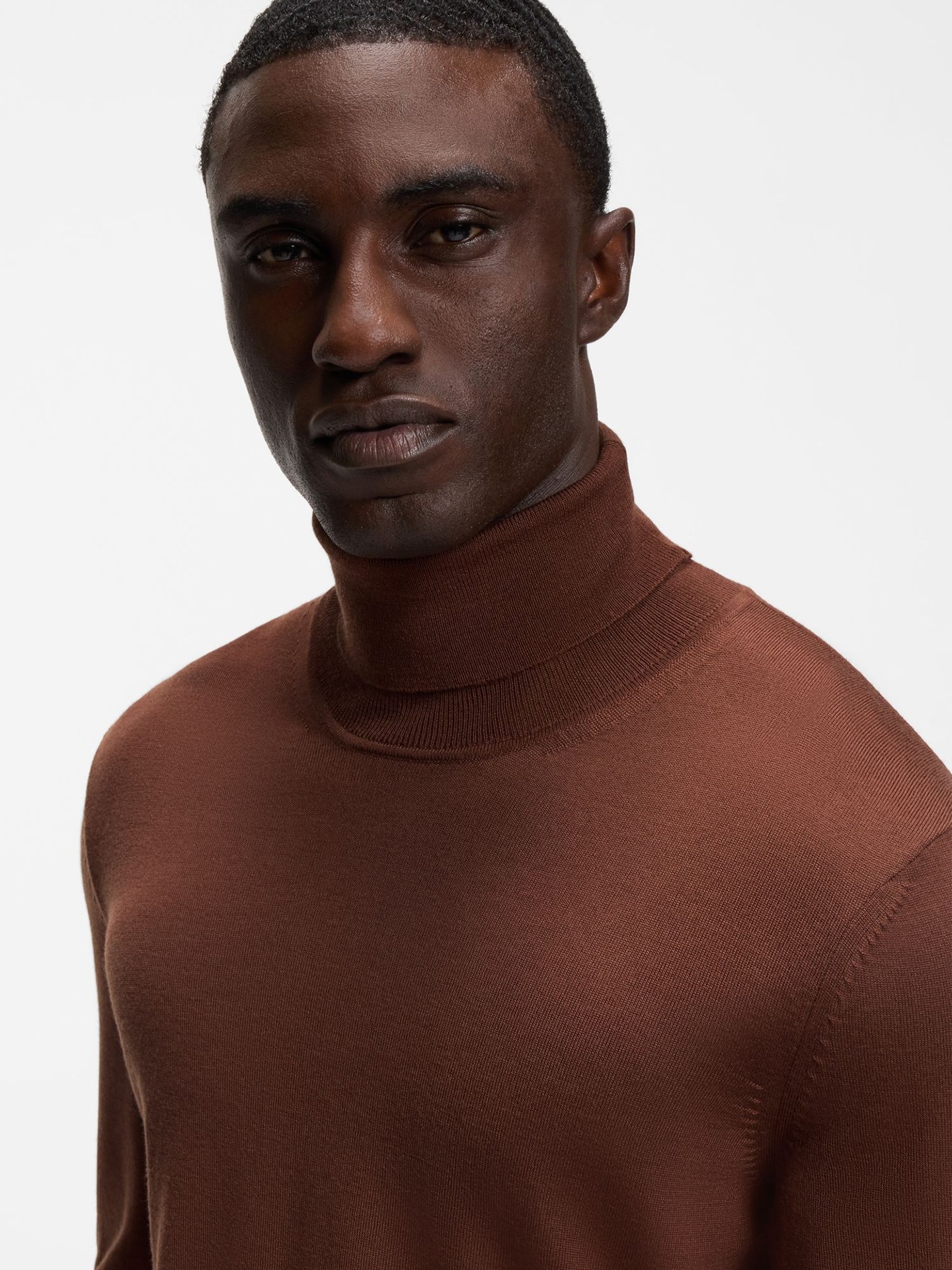 Camisola de Gola Alta em Lã