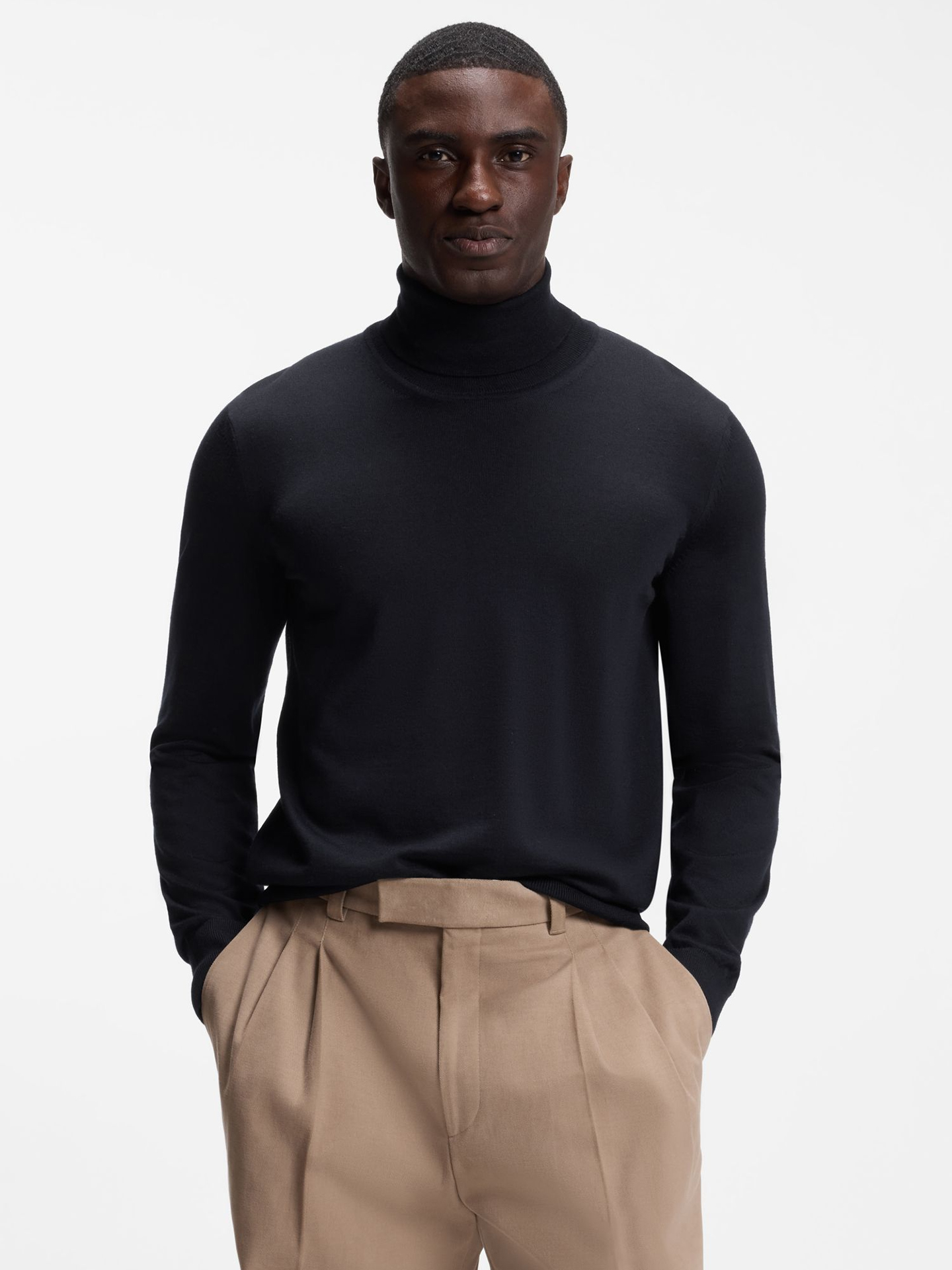 Camisola de Gola Alta em Lã