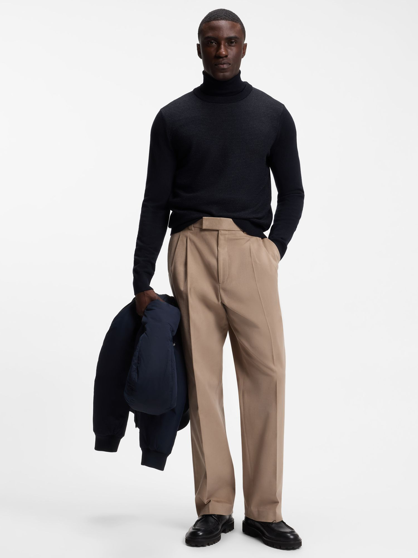 Camisola de Gola Alta em Lã