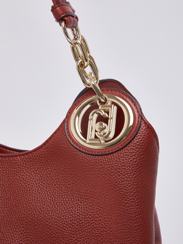 Mala Satchel Média com Efeito Granulado