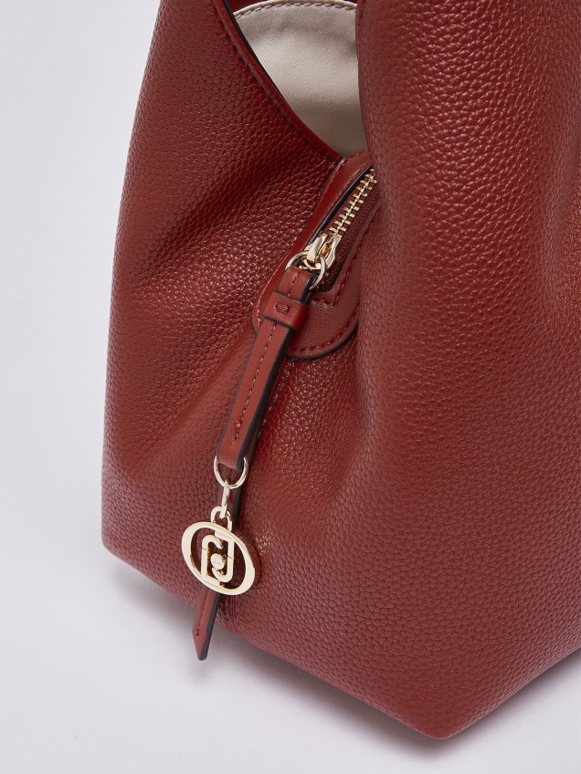 Mala Satchel Média com Efeito Granulado