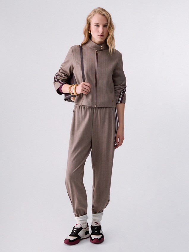 Blusão Slim Fit com Fita Bicolor