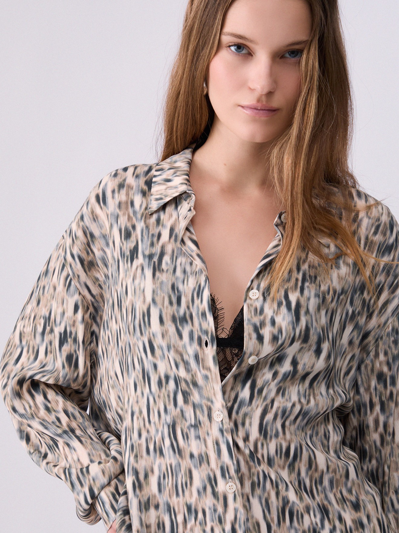 Camisa com Padr�o Animal Print