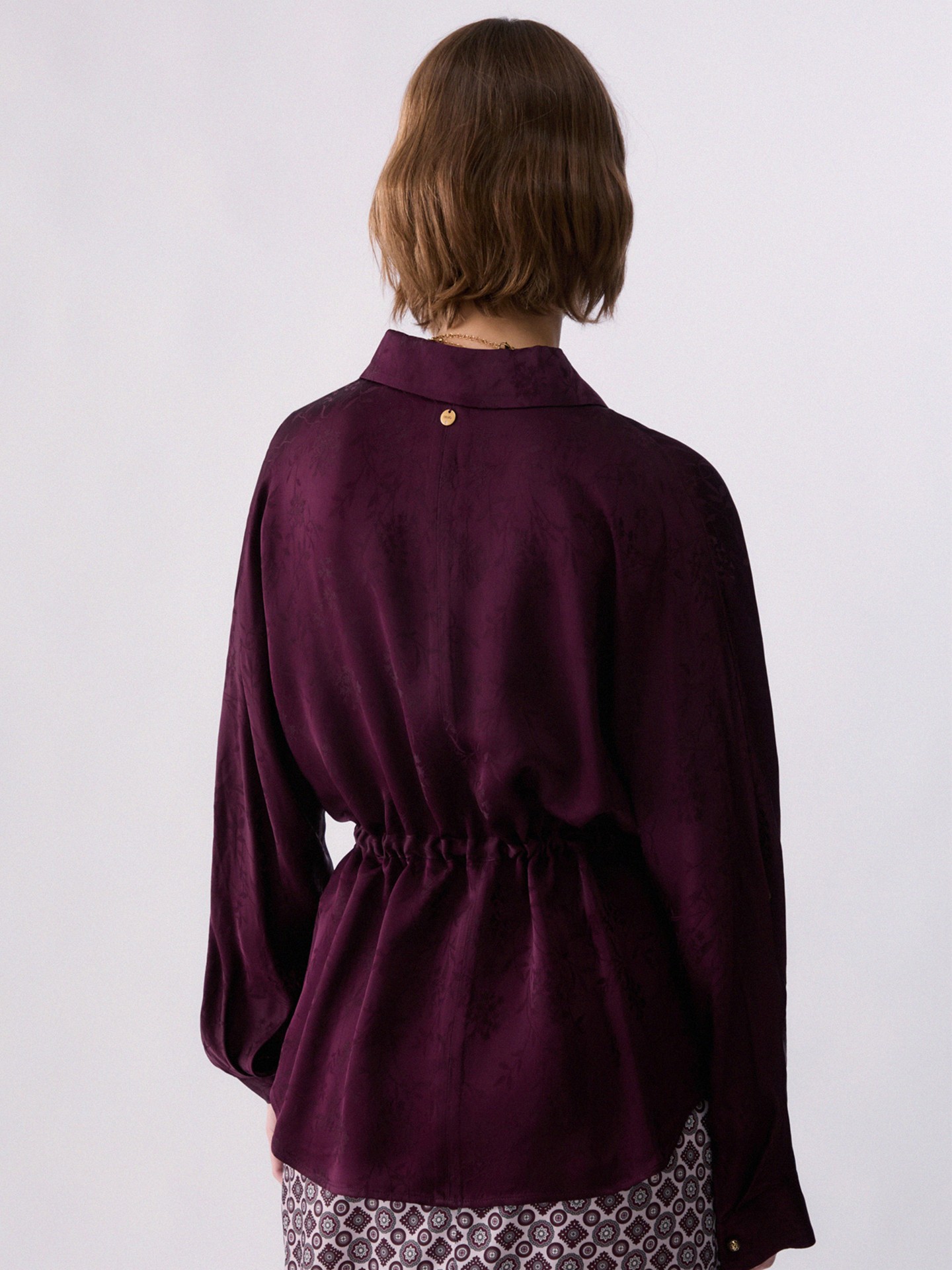 Camisa de Cetim Jacquard