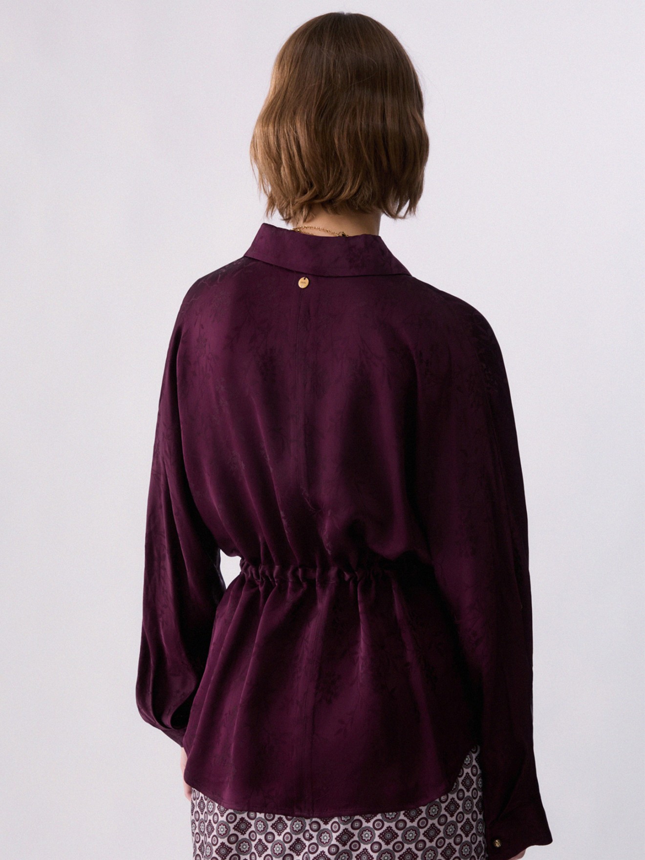 Camisa de Cetim Jacquard