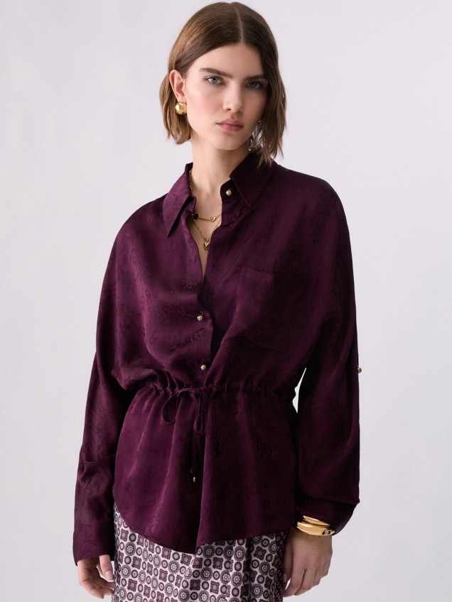 Camisa de Cetim Jacquard