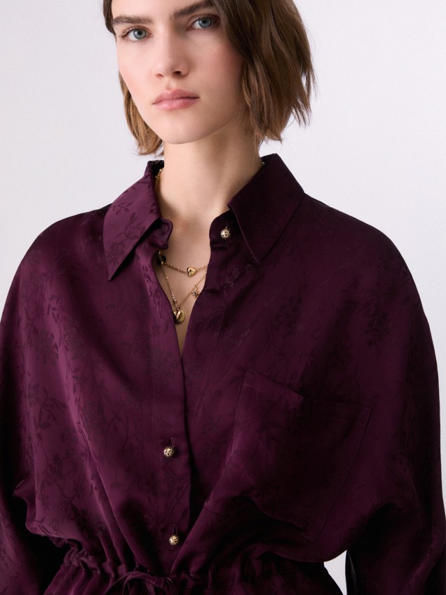 Camisa de Cetim Jacquard