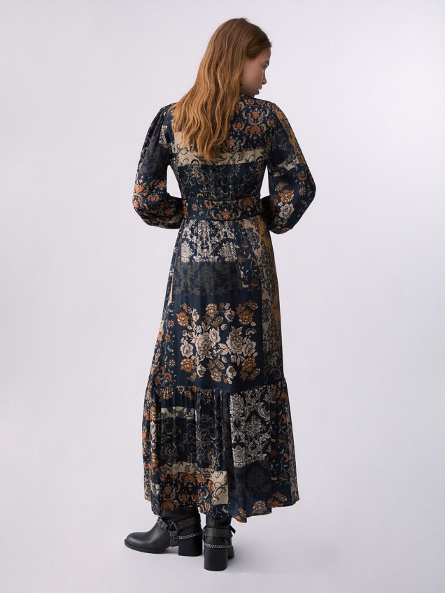 Vestido Comprido com Folhos