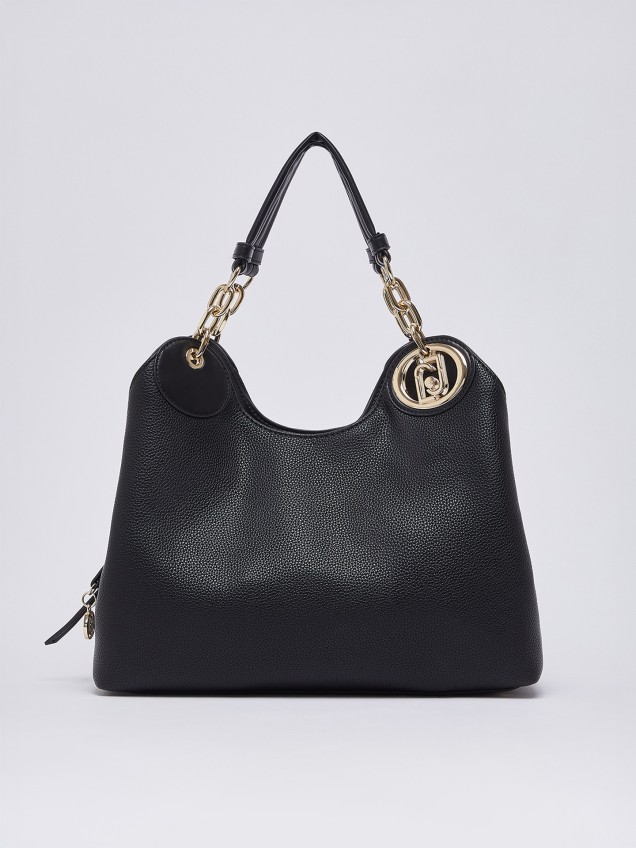 Mala Satchel Média com Efeito Granulado