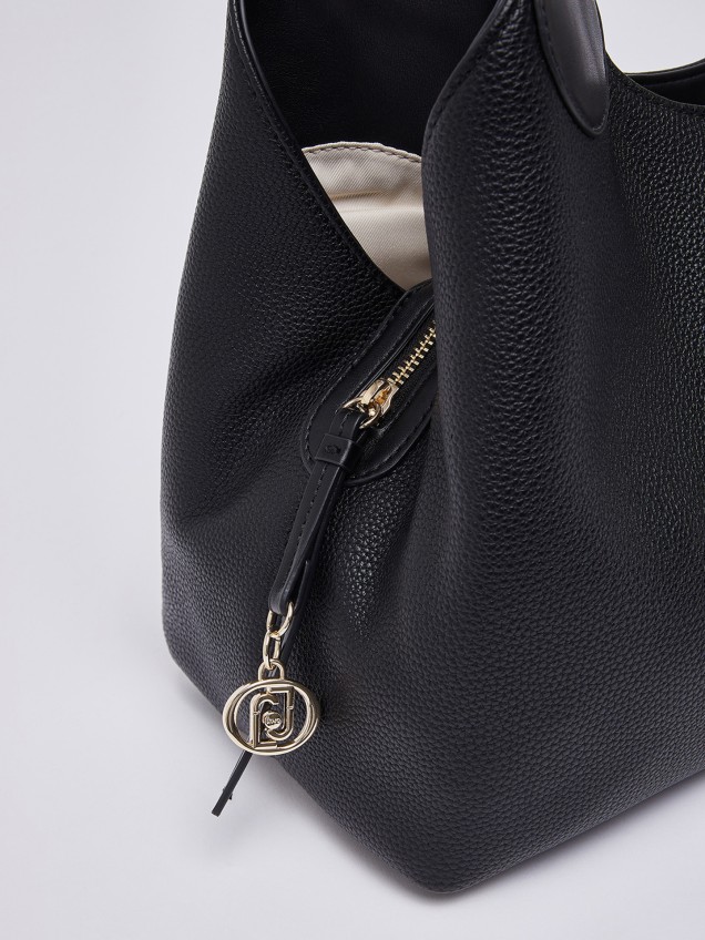 Mala Satchel Média com Efeito Granulado