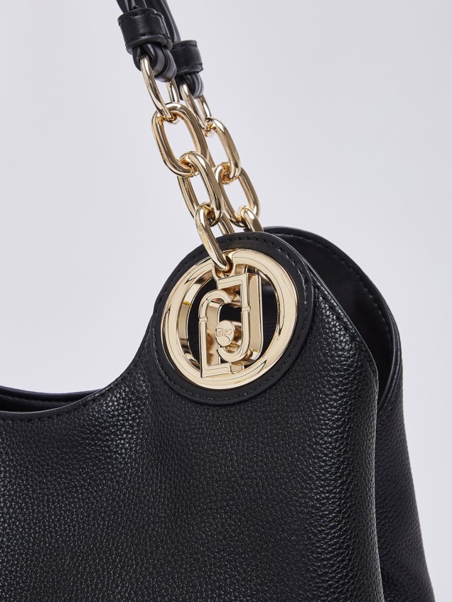 Mala Satchel Média com Efeito Granulado