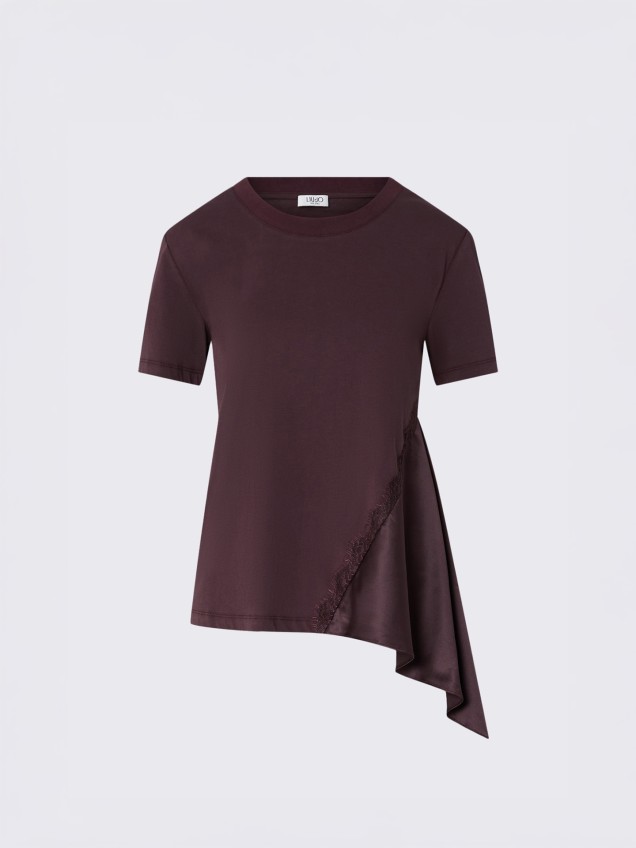 T-shirt Combinada Assimétrica