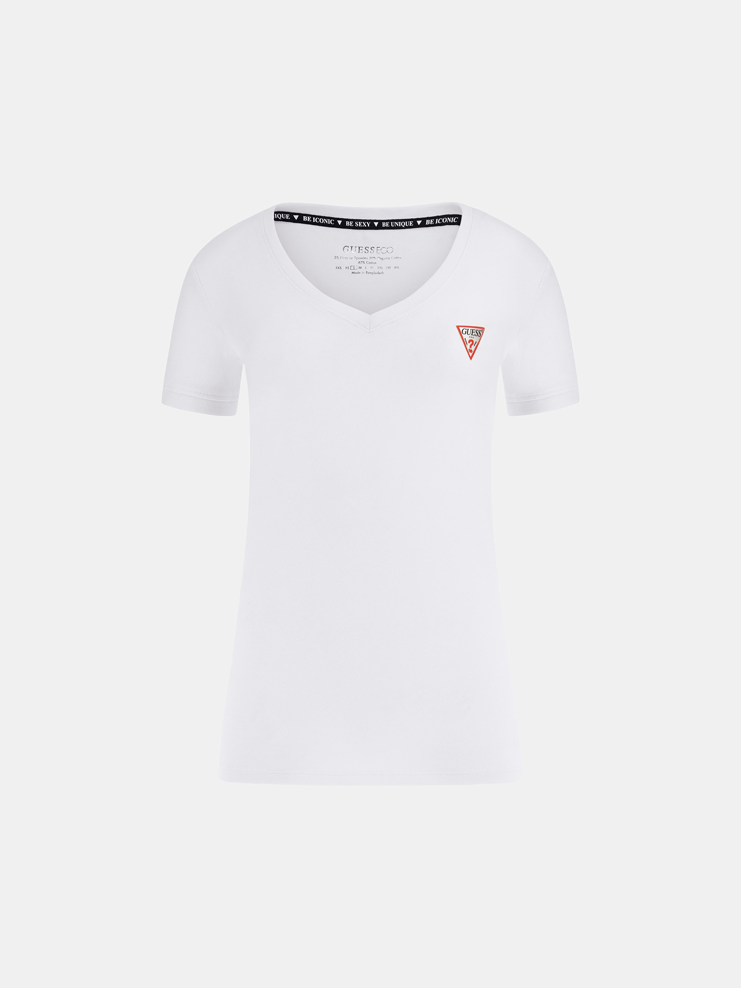 T-shirt Stretch com Decote em V