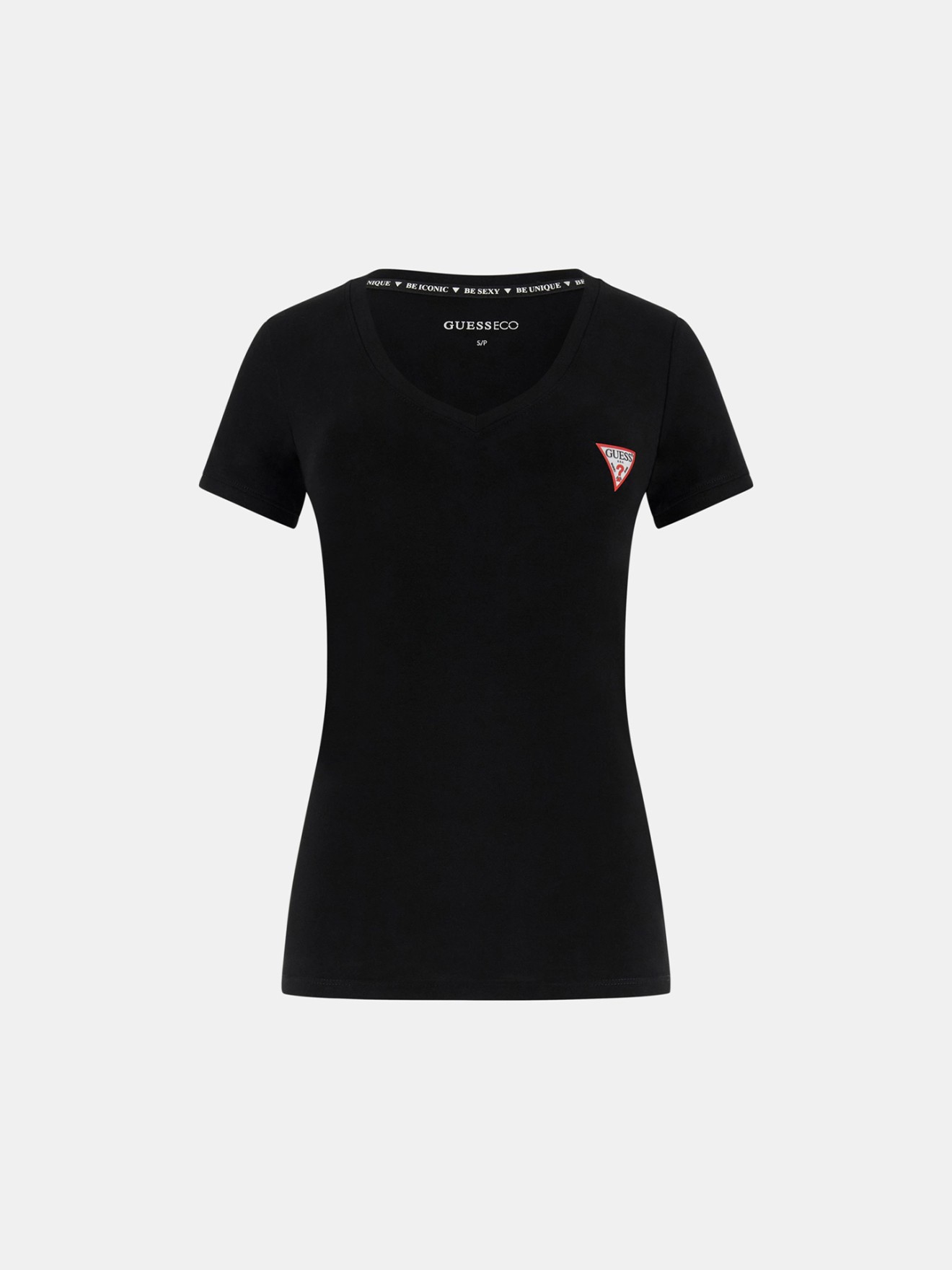 T-shirt Stretch com Decote em V