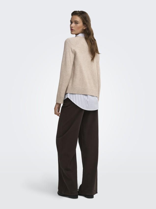 Camisola de Malha com Gola Redonda