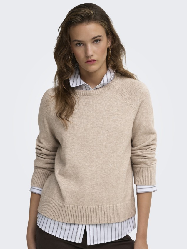 Camisola de Malha com Gola Redonda