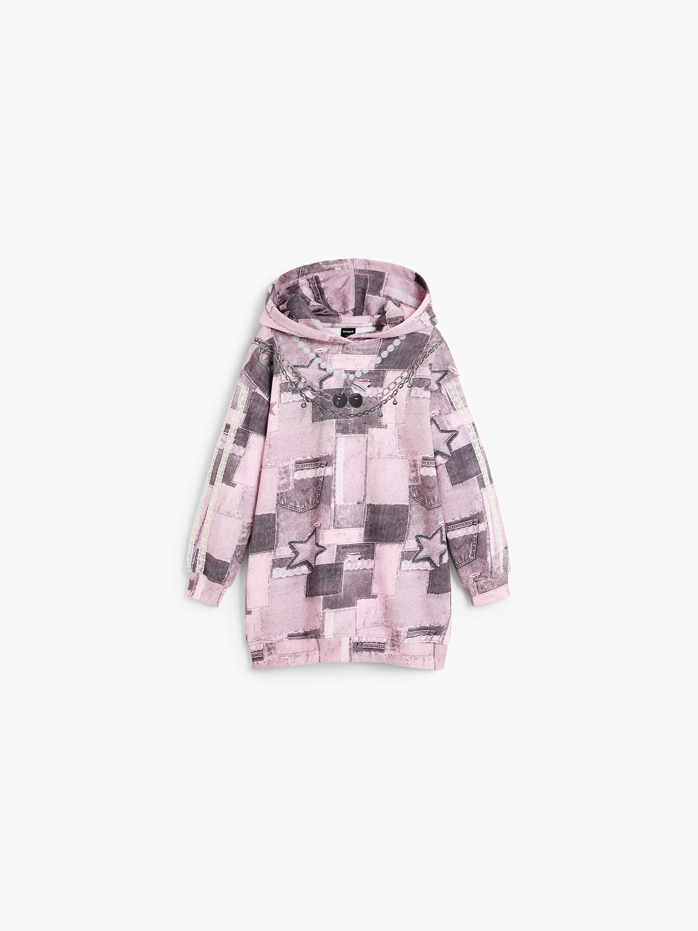 Vestido Tipo Sweatshirt com Capuz