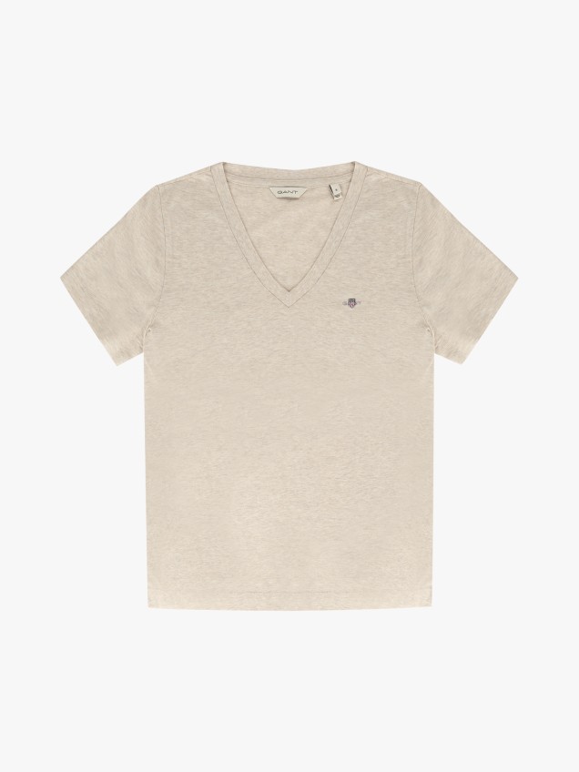 T-shirt Regular Fit com Decote em V