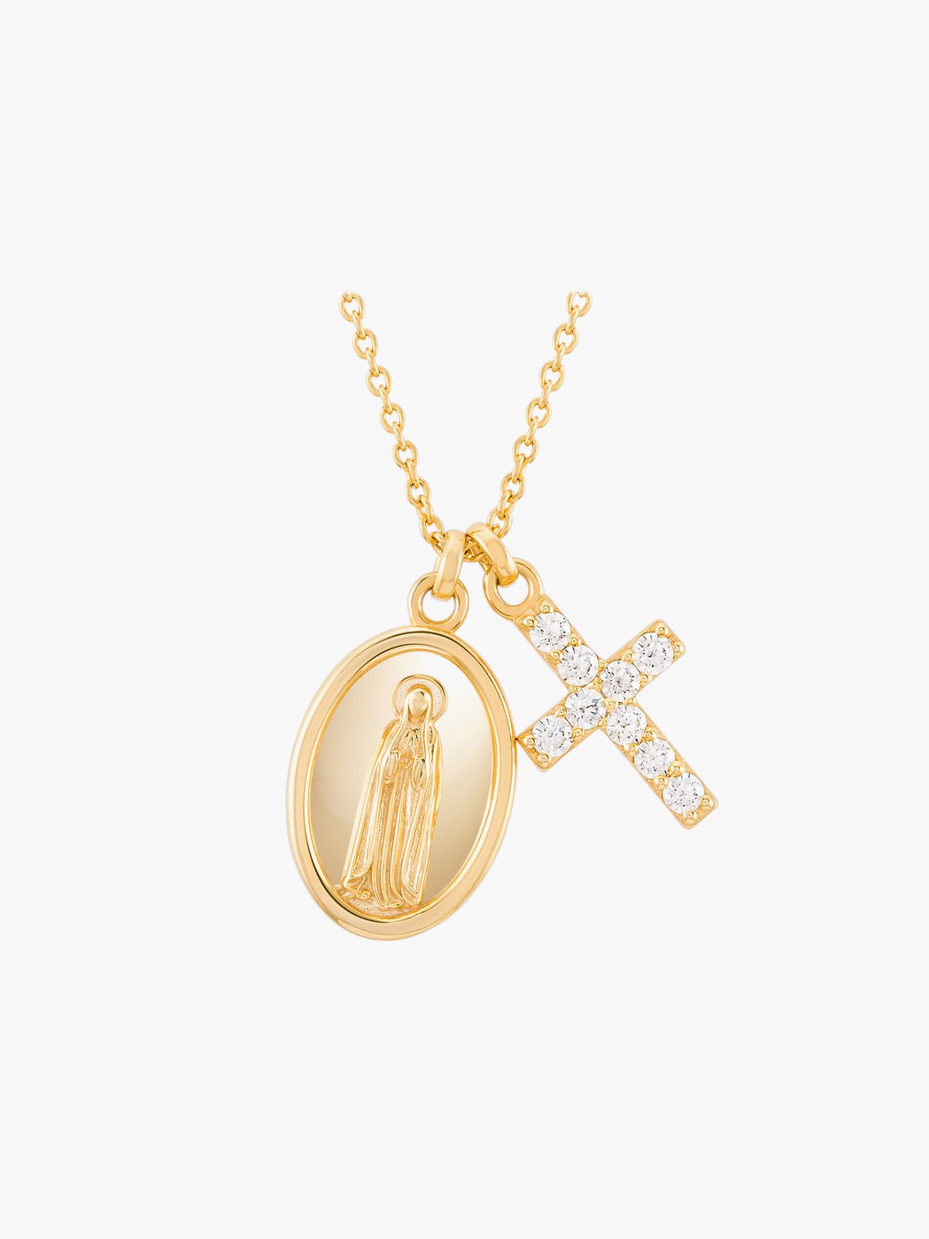 Colar Hope com Medalha de Nossa Senhora de Fátima e Cruz