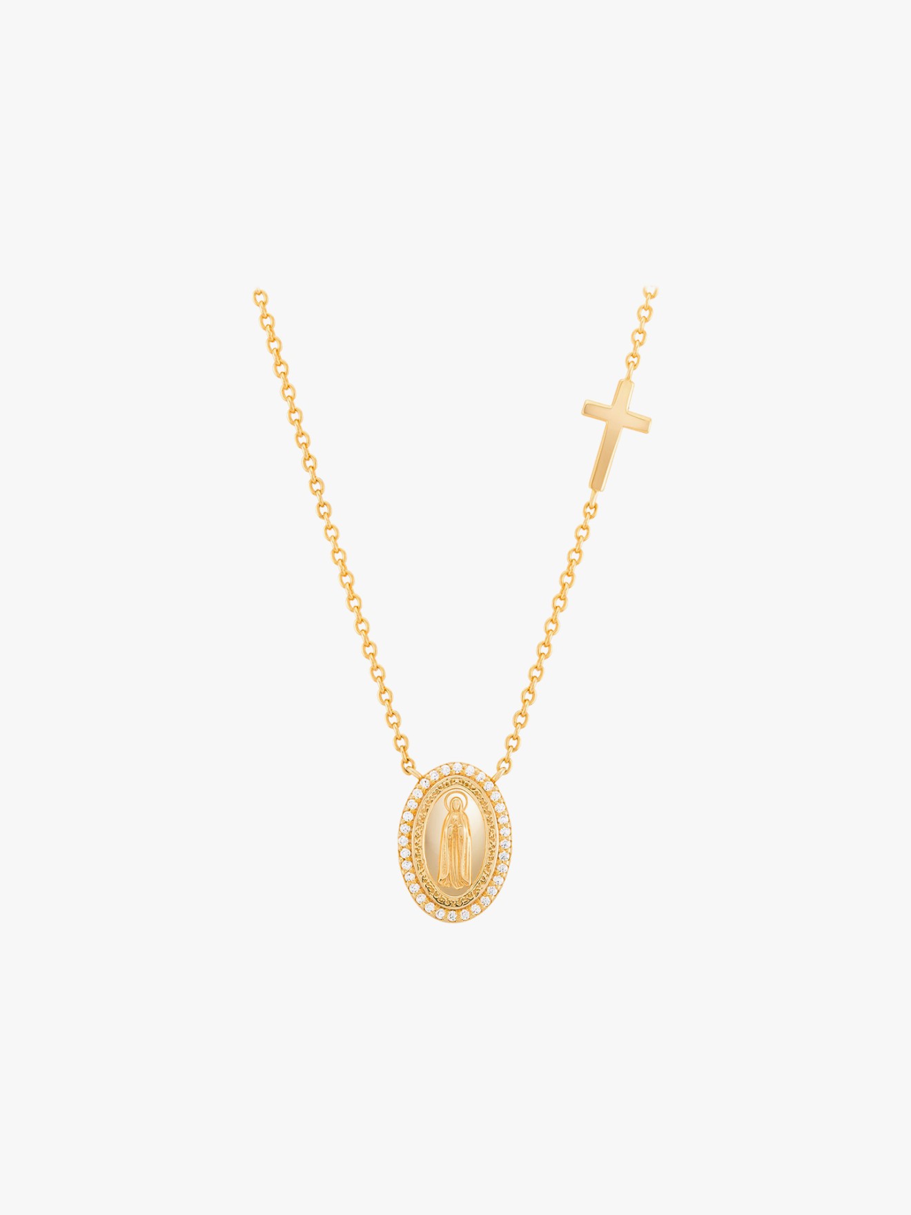 Colar Hope com Medalha de Nossa Senhora de Fátima e Cruz