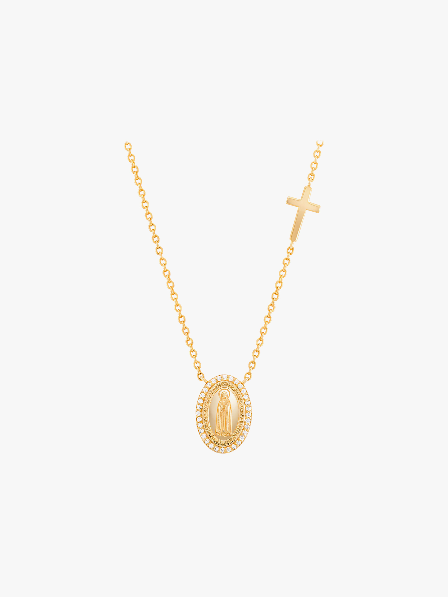 Colar Hope com Medalha de Nossa Senhora de Fátima e Cruz