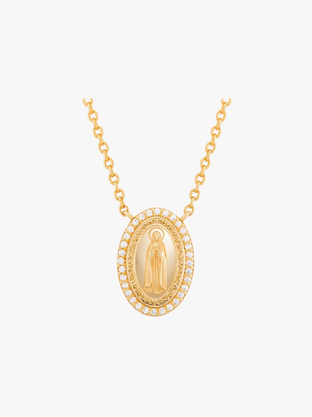 Colar Hope com Medalha de Nossa Senhora de Fátima e Cruz
