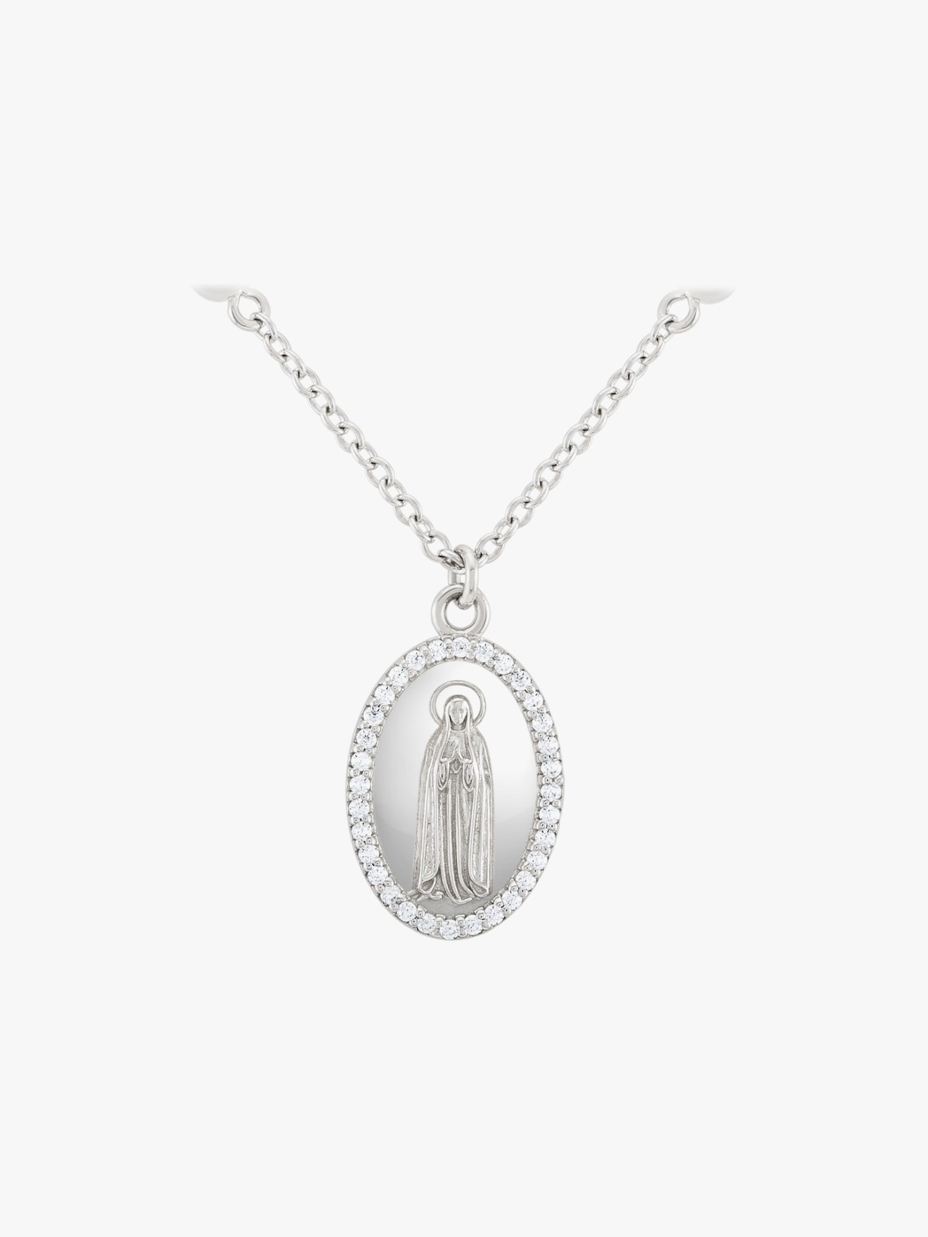 Colar Hope Medalha Nossa Senhora de Fátima com Pérolas