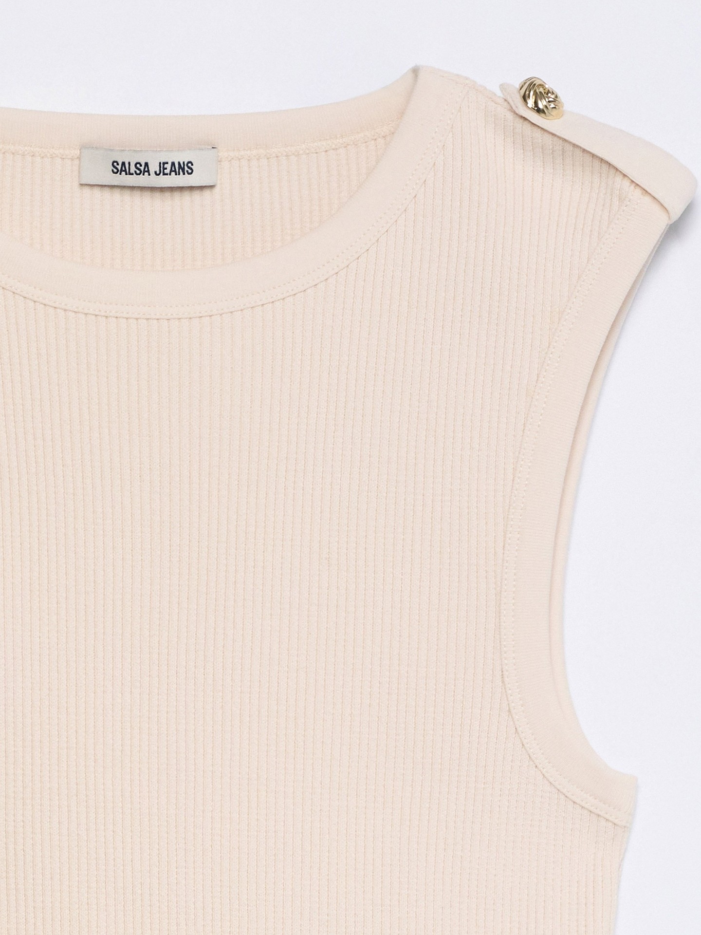 Top em Malha Canelada Slim Fit
